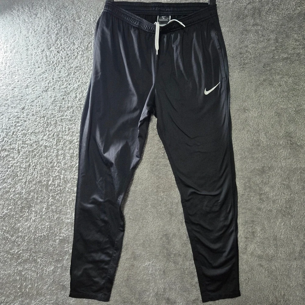 Nike Mens Dri-FIT Academy Training Pants Black Mesh Tapered Joggers Small